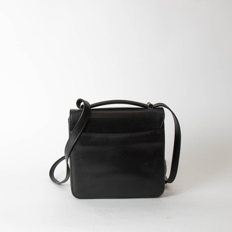 Max Mara Black Leather Silver Hardware Crossbody Bag