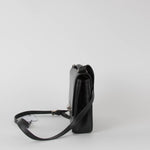 Max Mara Black Leather Silver Hardware Crossbody Bag
