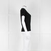 Maxmara Black Short Sleeve Back Button Cotton Jumper