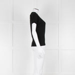 Maxmara Black Short Sleeve Back Button Cotton Jumper