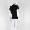 Maxmara Black Short Sleeve Back Button Cotton Jumper