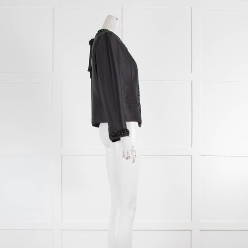 Prada Black Embellished Wool Silk Jacket