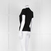 Maxmara Black Short Sleeve Back Button Cotton Jumper