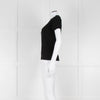 Maxmara Black Short Sleeve Back Button Cotton Jumper