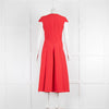 Amanda Wakeley Red Full Length Fluted Skirt Dress