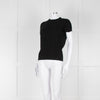 Maxmara Black Short Sleeve Back Button Cotton Jumper