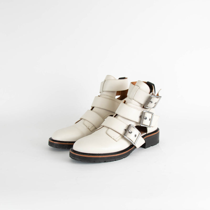 Rag & Bone Cream Cut Out Leather Boots