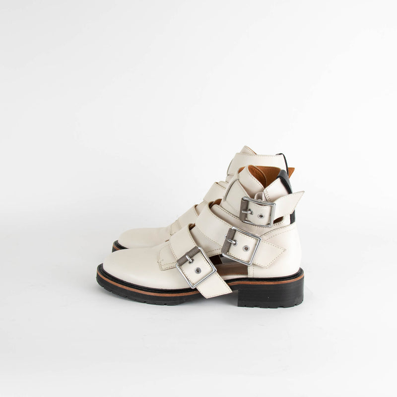 Rag & Bone Cream Cut Out Leather Boots