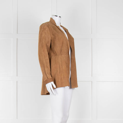 Eileen Fisher Tan Suede Edge To Edge Jacket