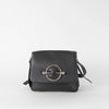 JW Anderson Black Leather Silver Disc Pierce  Cross Body Bag