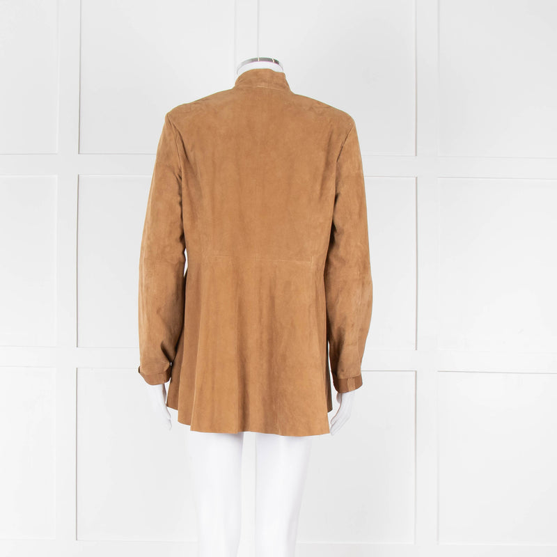 Eileen Fisher Tan Suede Edge To Edge Jacket