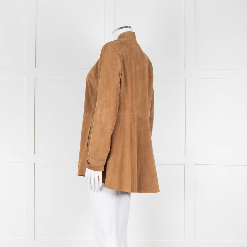 Eileen Fisher Tan Suede Edge To Edge Jacket