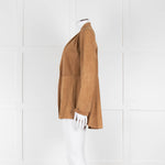 Eileen Fisher Tan Suede Edge To Edge Jacket