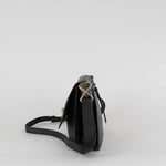 JW Anderson Black Leather Silver Disc Pierce  Cross Body Bag