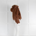 Alo Faux Fur Brown Bomber Jacket