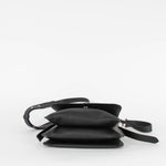 JW Anderson Black Leather Silver Disc Pierce  Cross Body Bag