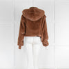 Alo Faux Fur Brown Bomber Jacket