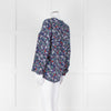 Trilogy Blue Turquoise Red Floral Long Sleeve Top