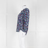 Trilogy Blue Turquoise Red Floral Long Sleeve Top