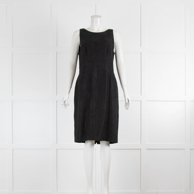 Burberry Black Sleeveless Lace Midi Dress