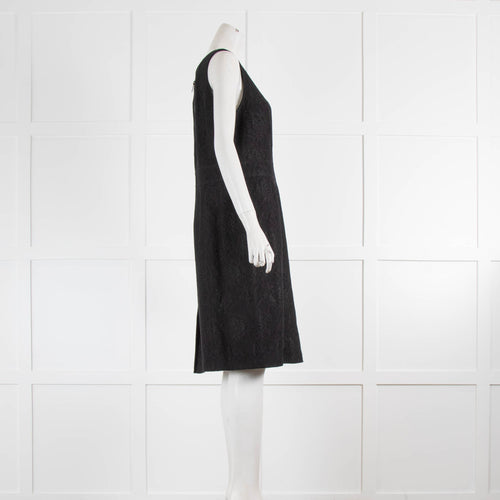 Burberry Black Sleeveless Lace Midi Dress
