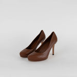 Gucci Brown Leather Heeled Pointy Shoes