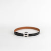 Hermes H Black Leather Reversible Belt