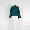 Self Portrait Green High Neck Blouse