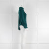 Self Portrait Green High Neck Blouse