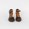 Sezane Black Leather Marianne Heeled Sandals