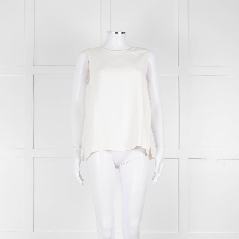 S Max Mara Cream Sleeveless Zip Back Top