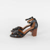 Sezane Black Leather Marianne Heeled Sandals