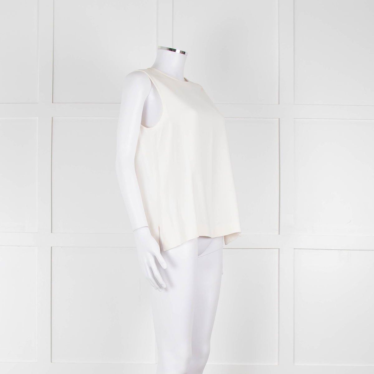 S Max Mara Cream Sleeveless Zip Back Top