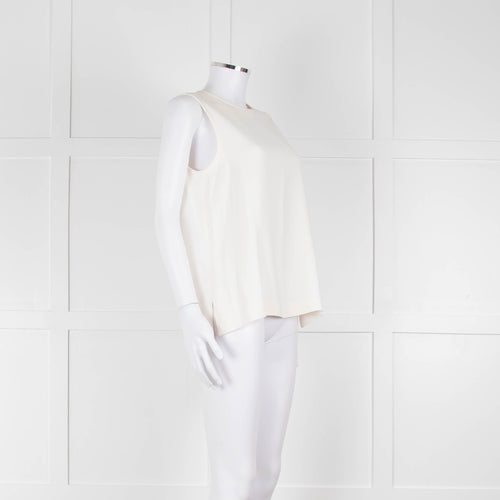 S Max Mara Cream Sleeveless Zip Back Top