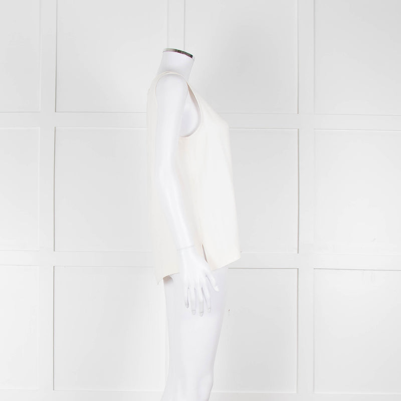 S Max Mara Cream Sleeveless Zip Back Top