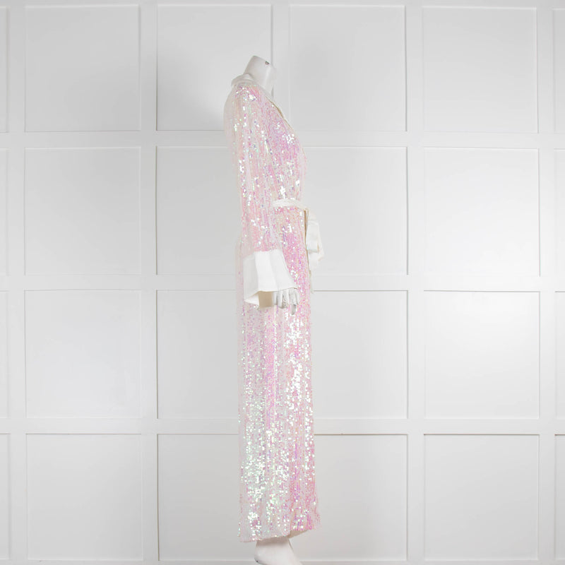Temperley Iridescent Sequin White Jumpsuit