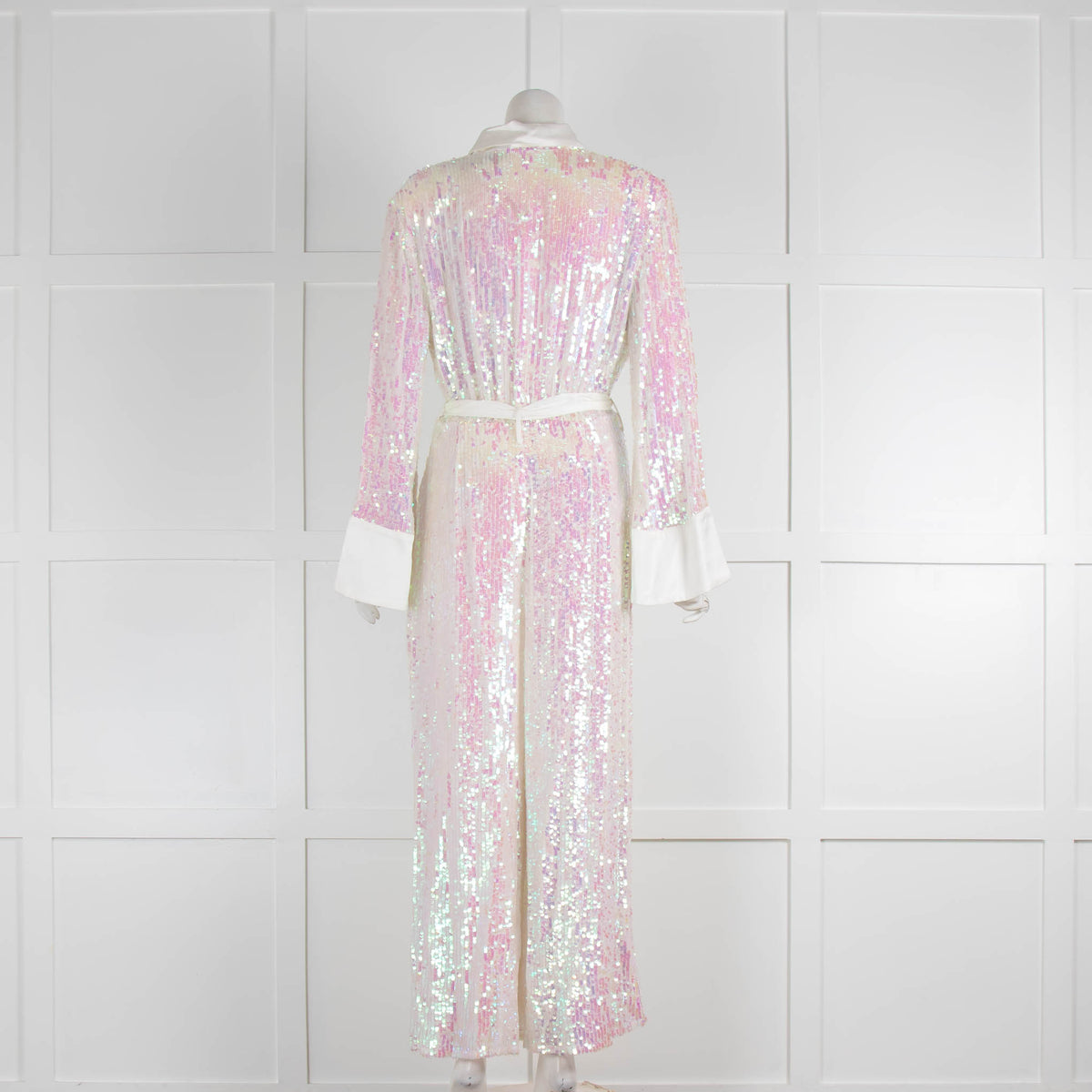 Temperley Iridescent Sequin White Jumpsuit