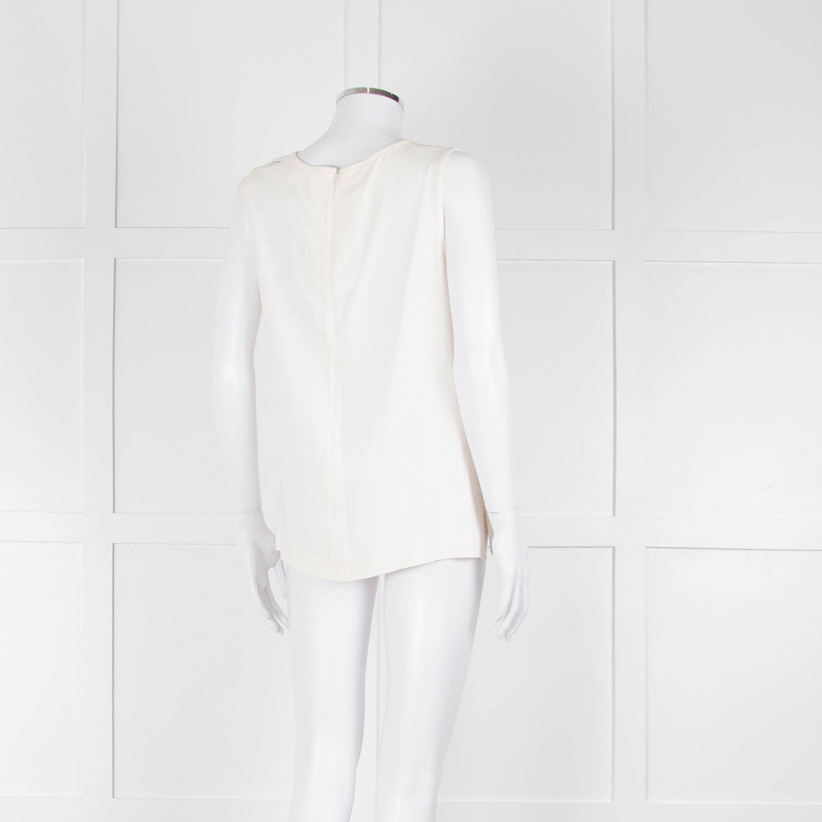S Max Mara Cream Sleeveless Zip Back Top