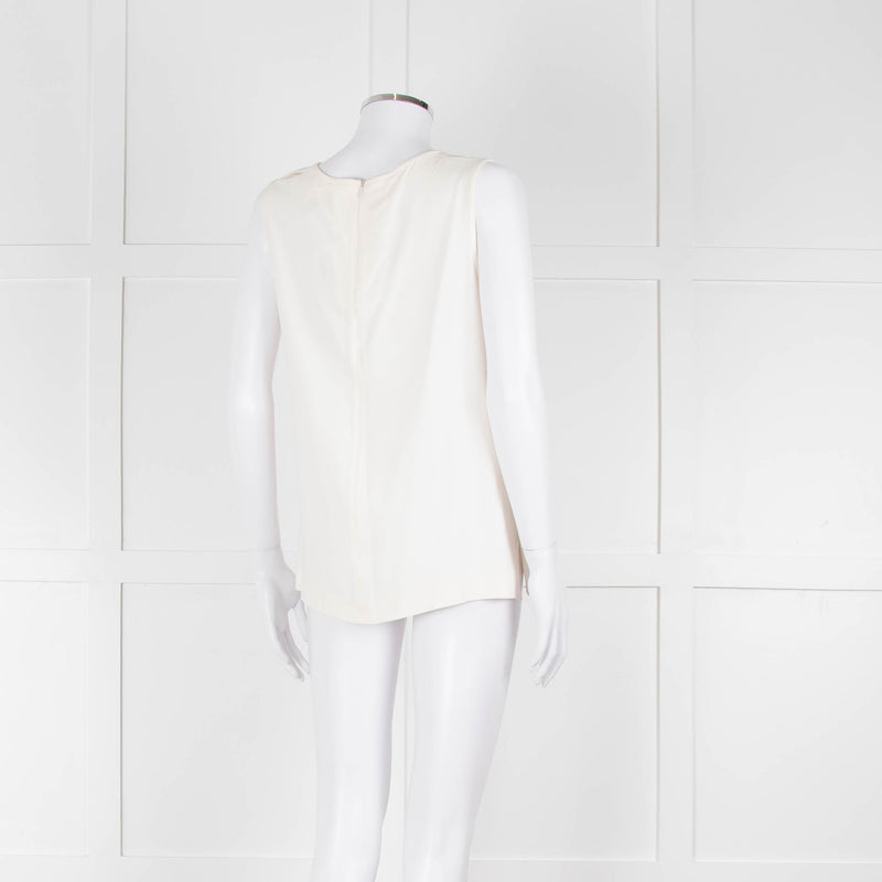 S Max Mara Cream Sleeveless Zip Back Top