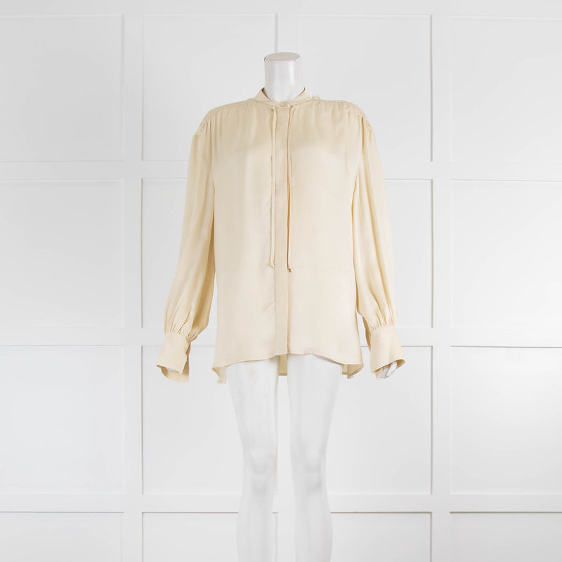 Day Birger et Mikkelsen Textured Cream Tie Neck Blouse