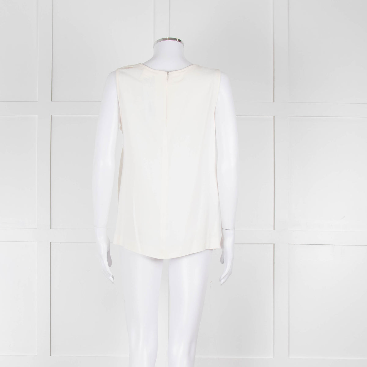 S Max Mara Cream Sleeveless Zip Back Top