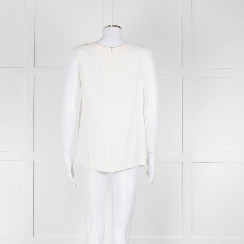 S Max Mara Cream Sleeveless Zip Back Top