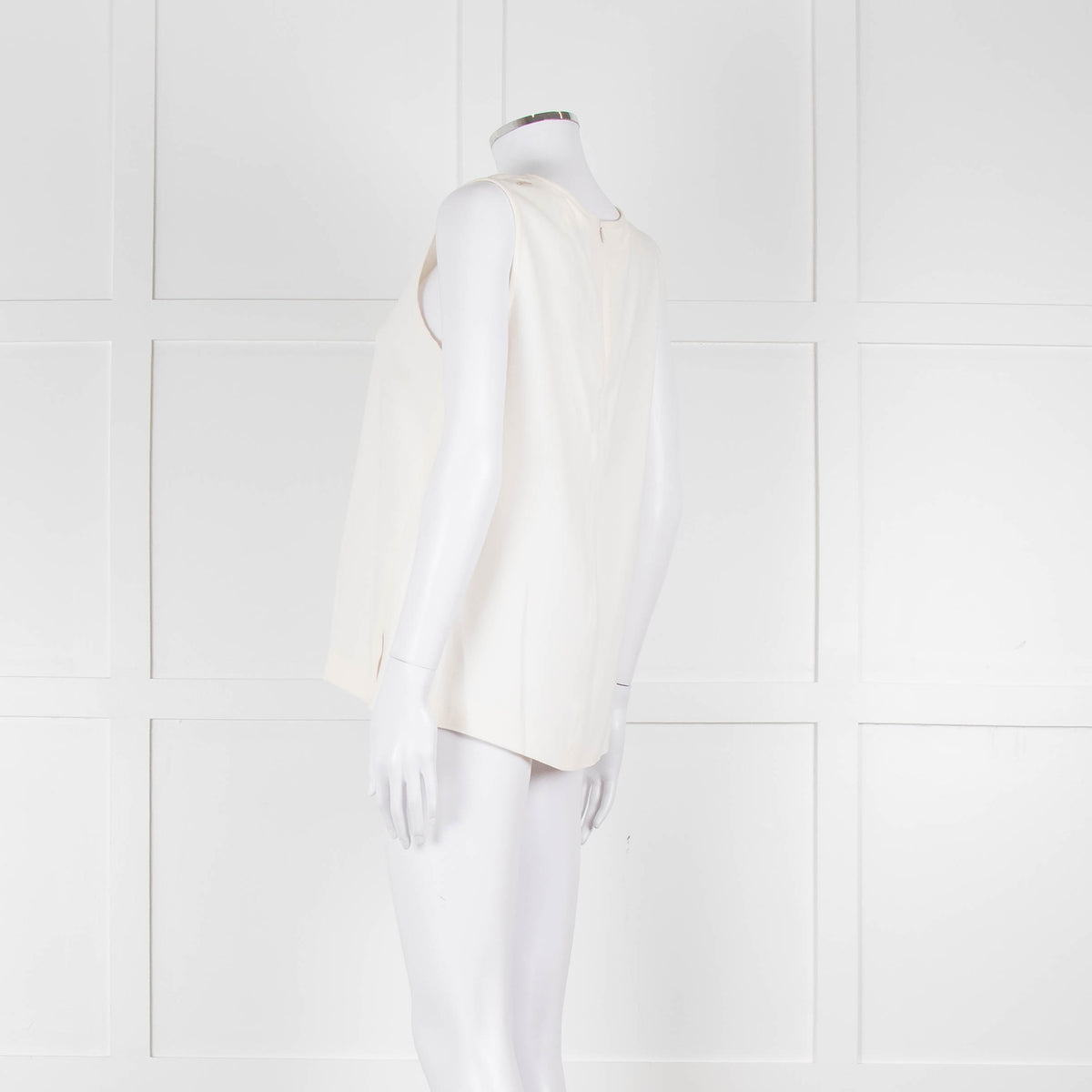 S Max Mara Cream Sleeveless Zip Back Top