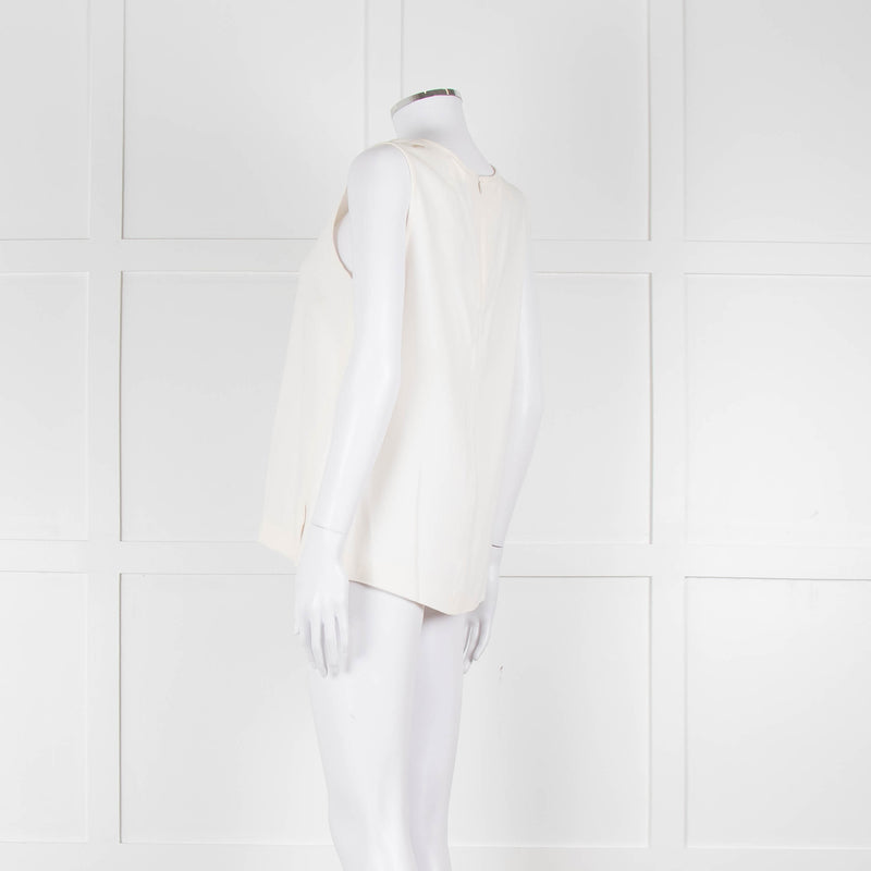 S Max Mara Cream Sleeveless Zip Back Top