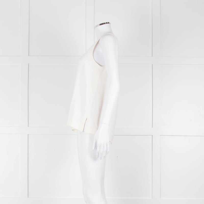 S Max Mara Cream Sleeveless Zip Back Top