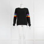 Jumper 1234 Black Cashmere Jumper Rainbow Arm Stripes