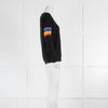 Jumper 1234 Black Cashmere Jumper Rainbow Arm Stripes