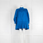Aje Blue Cotton Peplum Tunic Dress