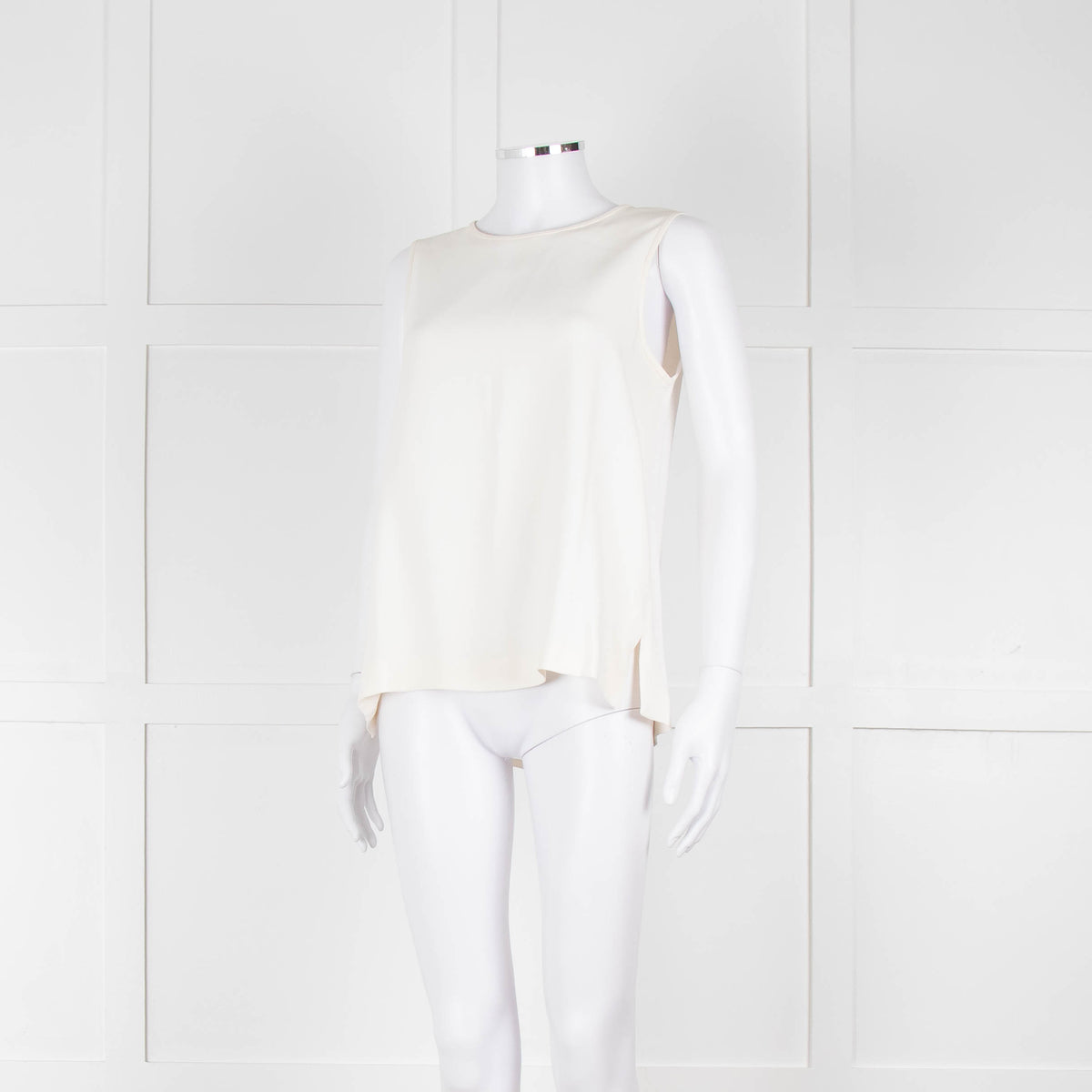 S Max Mara Cream Sleeveless Zip Back Top