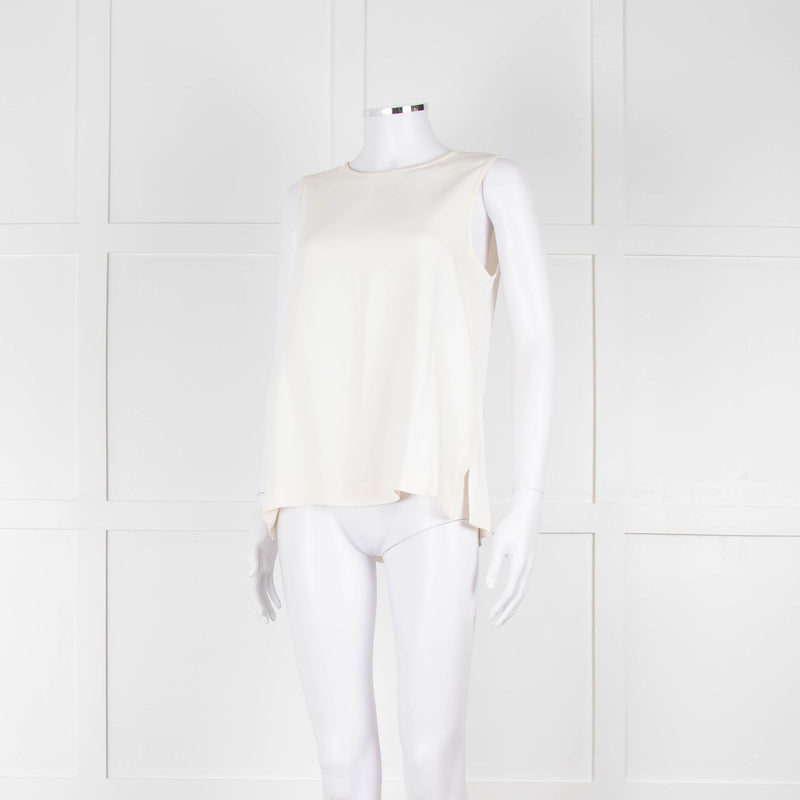 S Max Mara Cream Sleeveless Zip Back Top